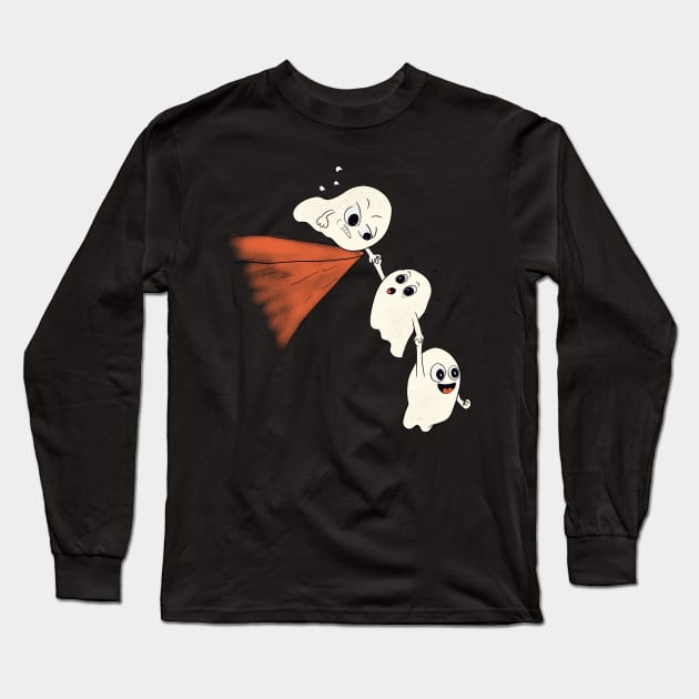 3 ghosts on a cliffhanger Long Sleeve T-Shirt by MisterThi